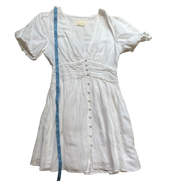 Anthropologie Katrina Button down Front mini White Linen Blend Summer S NWOT - Picture 7 of 11